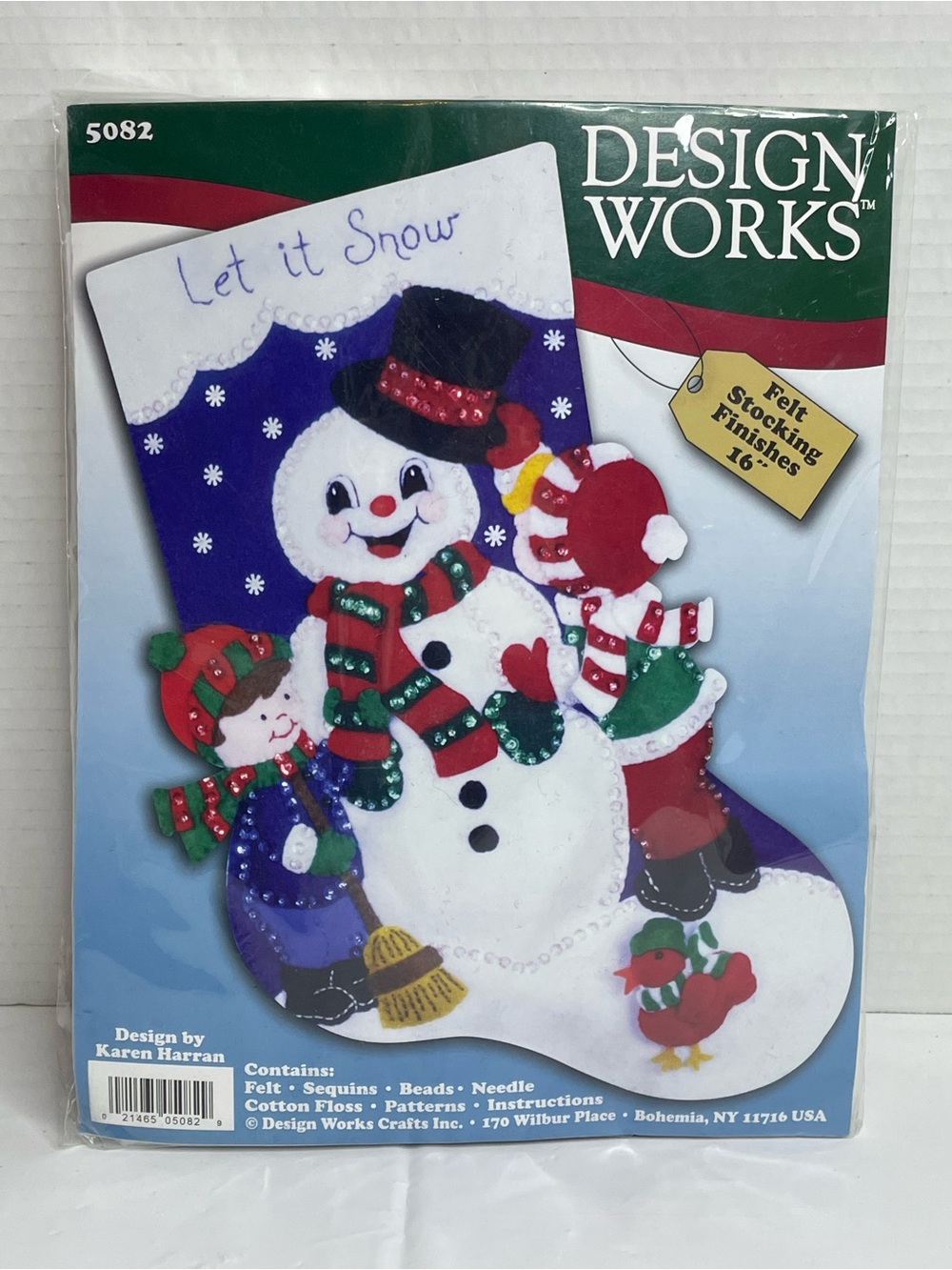 Design Works ‘Let It Snow' Holiday Felt Stocking Kit -Snowman With Children